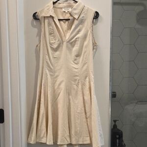 Elegant Cream Collared Mini Dress